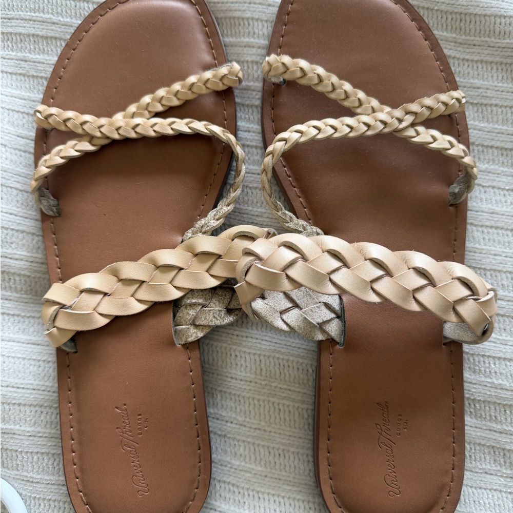 Universal Thread Braided Tan Slide Sandals - Picture 2 of 2